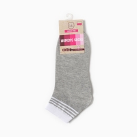 Носки женские Полоски, цвет серый/белый, р-р 23 Носки женские Полоски, цвет серый/белый, р-р 23