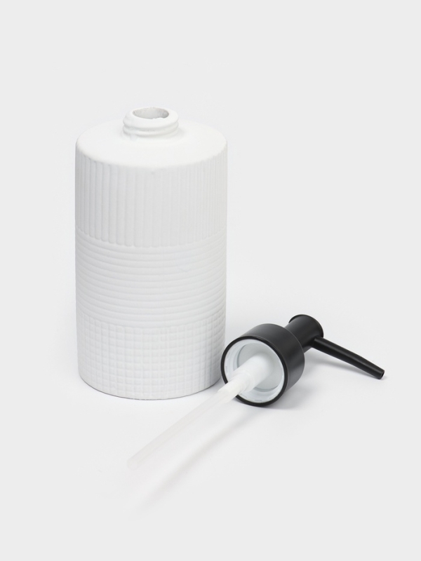 Набор для ванной "Полосы" 4 предмета (дозатор для мыла, 2 стакана,  мыльница)