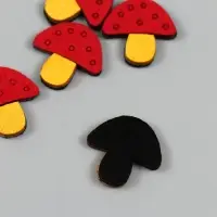 Декор для творчества иск. замша "Грибочки-мухоморчики" МИКС 2,3х2,4 см