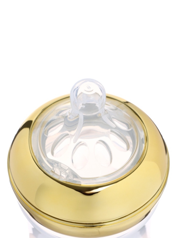 Бутылочка для кормления с наклейками &laquo;BOSS&raquo; от 0 мес., 250 мл., цвет золотой, M&B