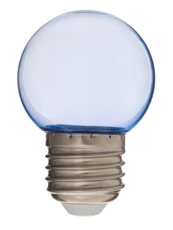 Лампа светодиодная, G45, Е27, 1.5 Вт, для белт-лайта, прозрачная, синяя, набор 10 шт Лампа светодиодная, G45, Е27, 1.5 Вт, для белт-лайта, прозрачная, синяя, набор 10 шт