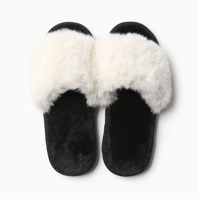 Тапочки женские с открытым носом размер 37-38, цвет молочный Тапочки женские с открытым носом размер 37-38, цвет молочный