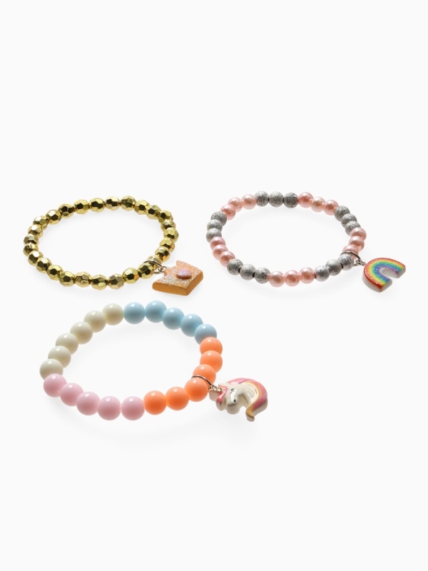 Браслет детский Браслет детский "Выбражулька" 3шт, сияние, единорог, радуга, корона, цветной