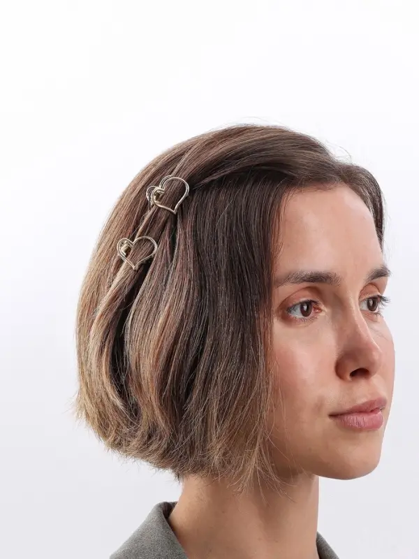 Крабик для волос &laquo;Маргарита&raquo;, сердце, 2.5 см, золото