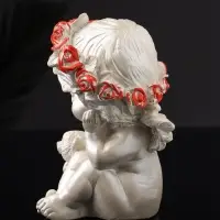 Фигура "Ангел с мишкой большой", 13х8х7 см, перламутр