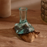 Вазон стекло на дереве "Эстетика" 20х15х9 см