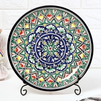 Ляган узбекский Риштанская керамика "Узоры " для плова, 28 см, в подарочной упаковке Ляган узбекский Риштанская керамика "Узоры " для плова, 28 см, в подарочной упаковке