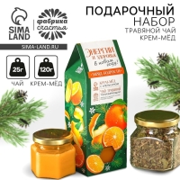 Набор &laquo;Энергии и здоровья&raquo;: травяной чай 20 г. и крем-мед 120 г.