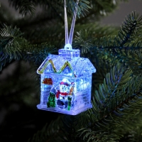 Ёлочная игрушка &laquo;Дед Мороз&raquo; 7 см, батарейки AG10х3 (в комплекте), свечение мульти (RGB)