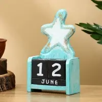 Календарь настольный "Морская звезда" дерево 11х5х16 см, цв. золотисто-бирюзовый