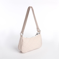 Сумка-багет на молнии, цвет бежевый