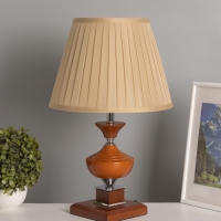 Лампа настольная BayerLux ЭКО "Крон" 1х40Вт Е27 коричневый/бежевый 30х30х49см