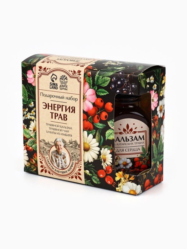 Доброе Здоровье Набор Доброе Здоровье Набор "Секреты бабушки" бальзам, цукаты имбиря 30 г, чай