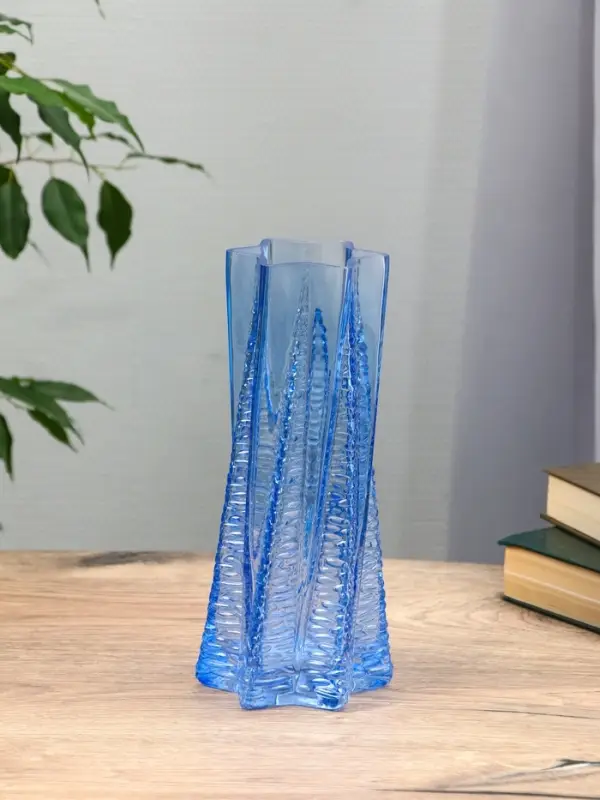 Ваза стекло настольная "Флоранс" 25х11х9 см, голубой