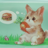 Ланч-бокс с клапаном, 3 секции, "Зайка", 14 х 14 х 5 см