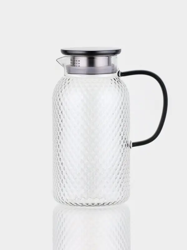 Кувшин "Богема.Соты", черная ручка/крышка-сито, 16х11х23 см