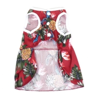 Платье для животных Тропики, S (ДС 25, ОГ 35 см), красное