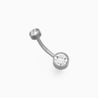 Пирсинг в пупок &laquo;Банан&raquo; круг, штанга L=2 см, цвет белый в серебре