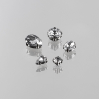 Стразы пришивные &laquo;Ассорти&raquo;, в оправе, набор 50 шт, цвет серебристый