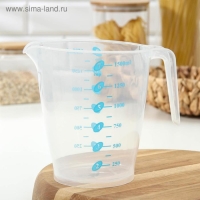 Стакан мерный Доляна &laquo;Колор&raquo;, 1,5 л, 18&times;13&times;16 см, прозрачный