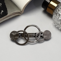 Заколка-автомат для волос &laquo;Либерти&raquo; круги, 7.5 см, серебро