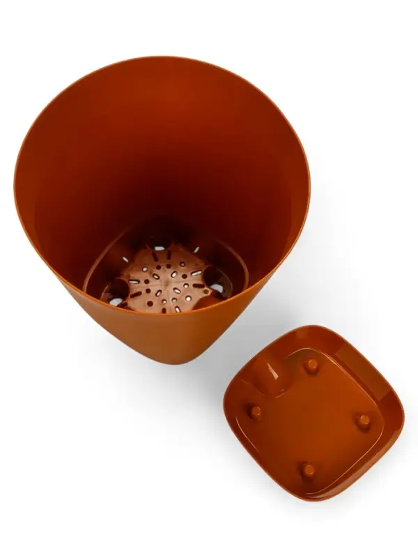 Кашпо с прикорневым поливом 8 л D-24см, H-25см карамель "Гранд"