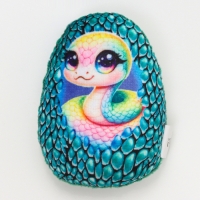 Магнит новогодний мягкий &laquo;Змея в яйце&raquo;, зелёная