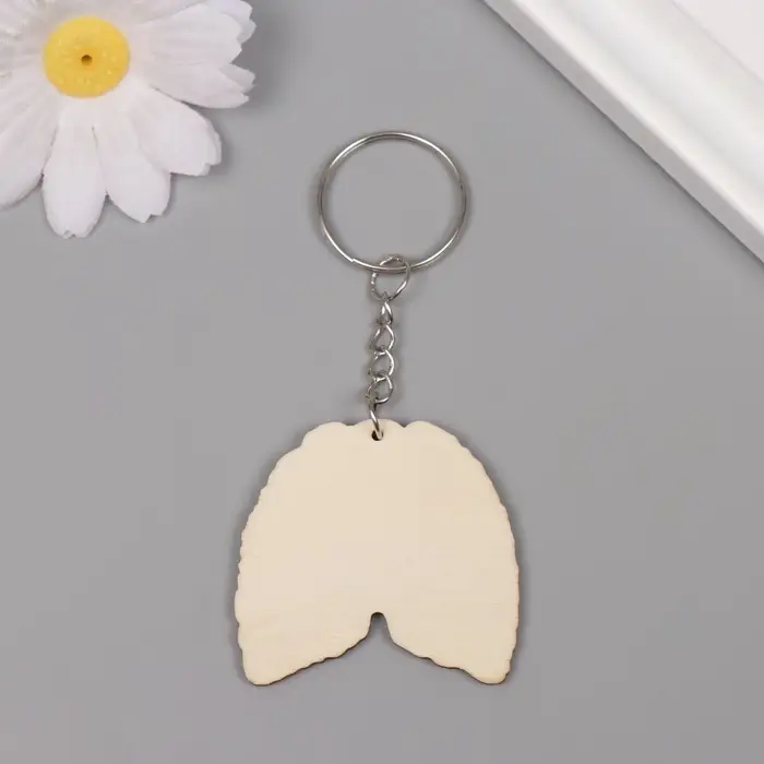 Брелок дерево "Лёгкие. Цветы" 4,2х4,4х0,3 см