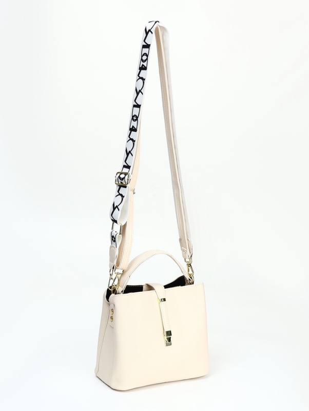 Сумка женская тоут на молнии, цвет молочный Сумка женская тоут на молнии, цвет молочный