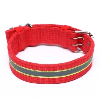 Ошейник четырехслойный светоотражающий с вертлюгом, 65 х 4 см, красный