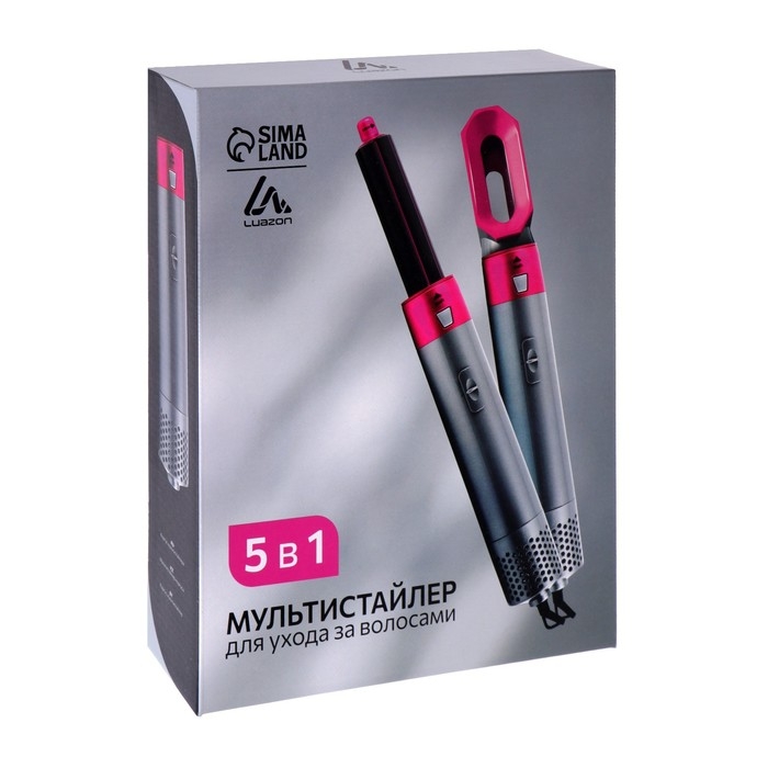 Мультистайлер Luazon LW-17, 1000 Вт, керамическое покрытие, 5 насадок, до 120 °C Мультистайлер Luazon LW-17, 1000 Вт, керамическое покрытие, 5 насадок, до 120 °C