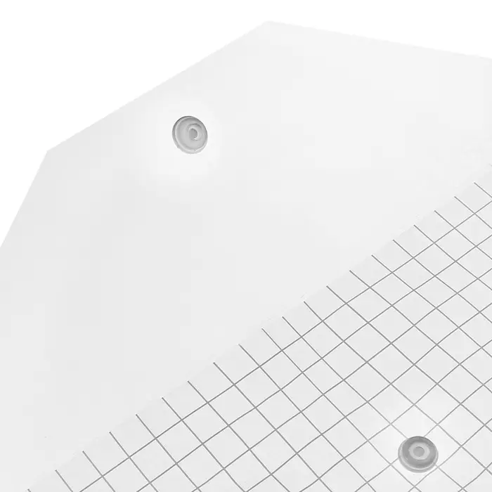 Папка-конверт на кнопке формат А4 100мкр Клетка прозрачная