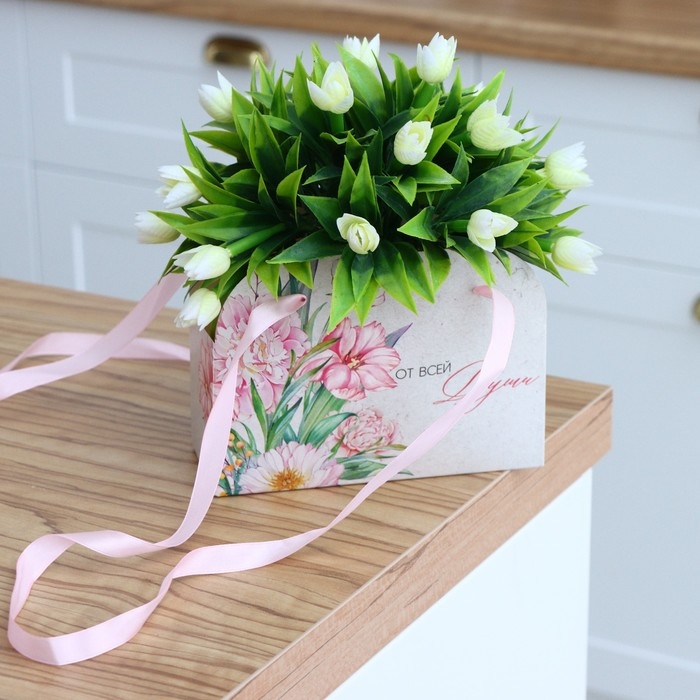 Переноска для цветов складная &laquo;От всей души&raquo;, 17 &times; 13 &times; 7 см