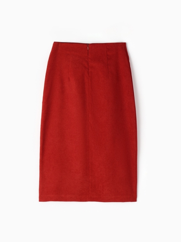 Юбка с разрезом женская, MINAKU, цвет кирпичный, размер 42