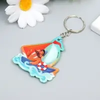 Брелок для ключей на кольце &laquo;Морж на корабле&raquo;, мягкий ПВХ, 6&times;5.1 см