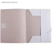 Папка д/бумаг А4, на завязках, Calligrata, 250 г/м2, до 200л, белая, картон немелованный
