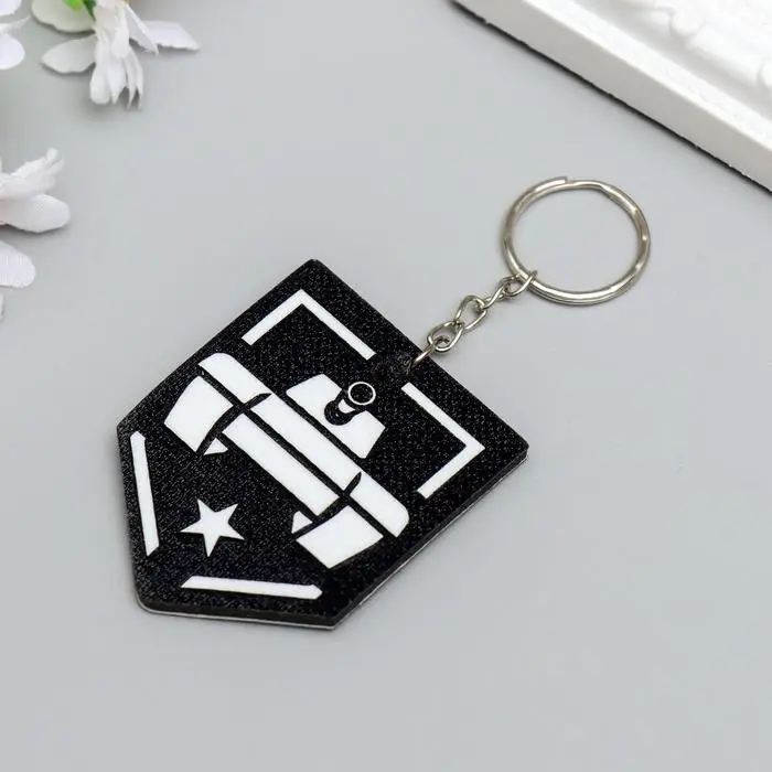 Брелок для ключей на кольце &laquo;Танк - звезда&raquo;, EVA, 5.5&times;6.5 см