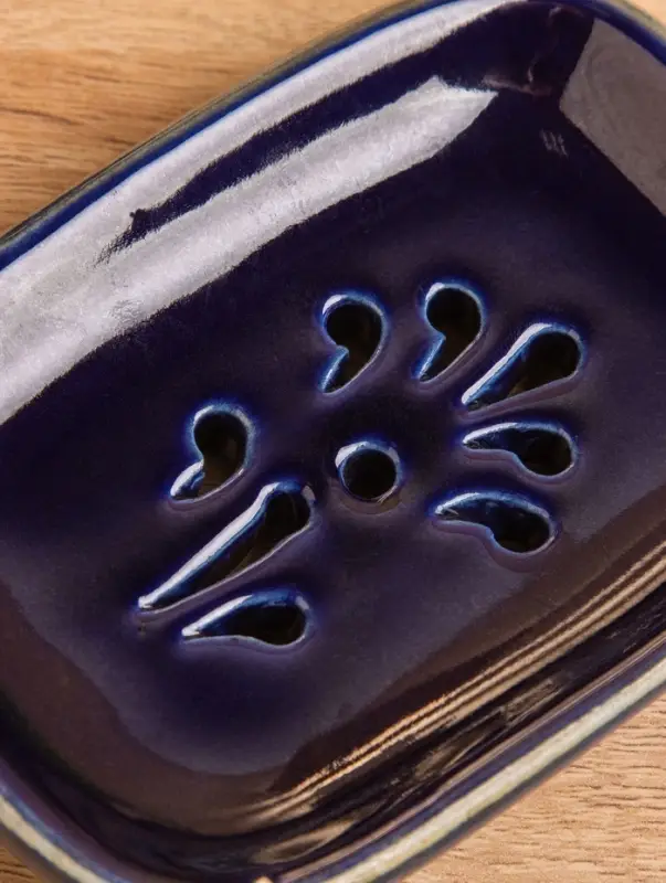 Мыльница "Цветок" керамика, цв. синий, 12х8х2 см