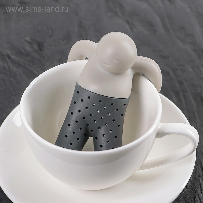 Ситечко для чая Доляна &laquo;Человечек&raquo;, 8,5&times;7&times;3 см, цвет серый