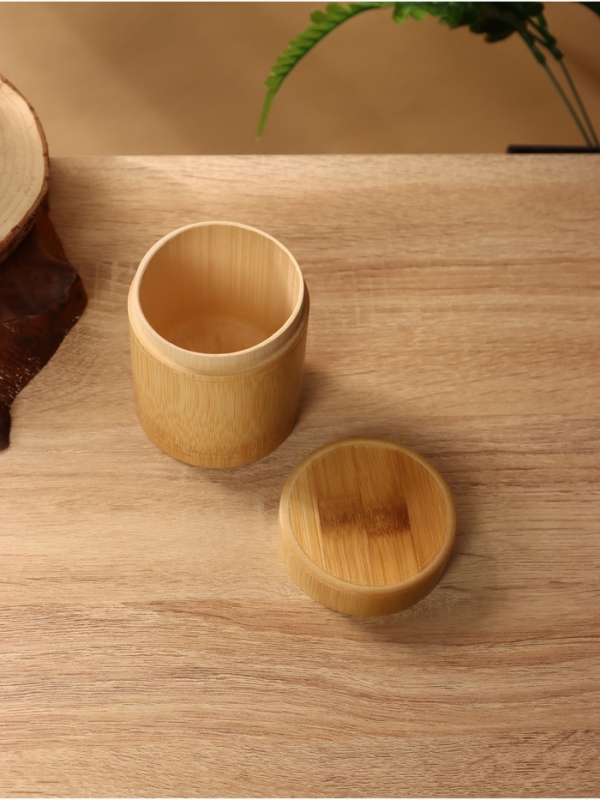 Банка для чая 11 см, бамбук  +/-  2 см.