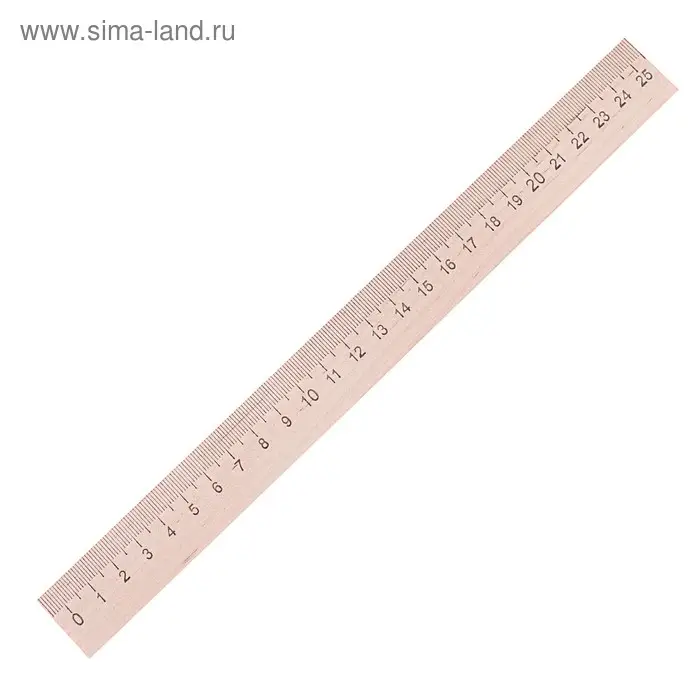 Линейка деревянная 25 см, (БЕЗ шк)
