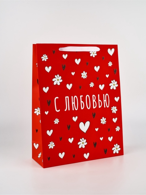 Пакет подарочный, упаковка, &laquo;С любовью&raquo;, L. 31 &times; 40 &times; 11,5  см