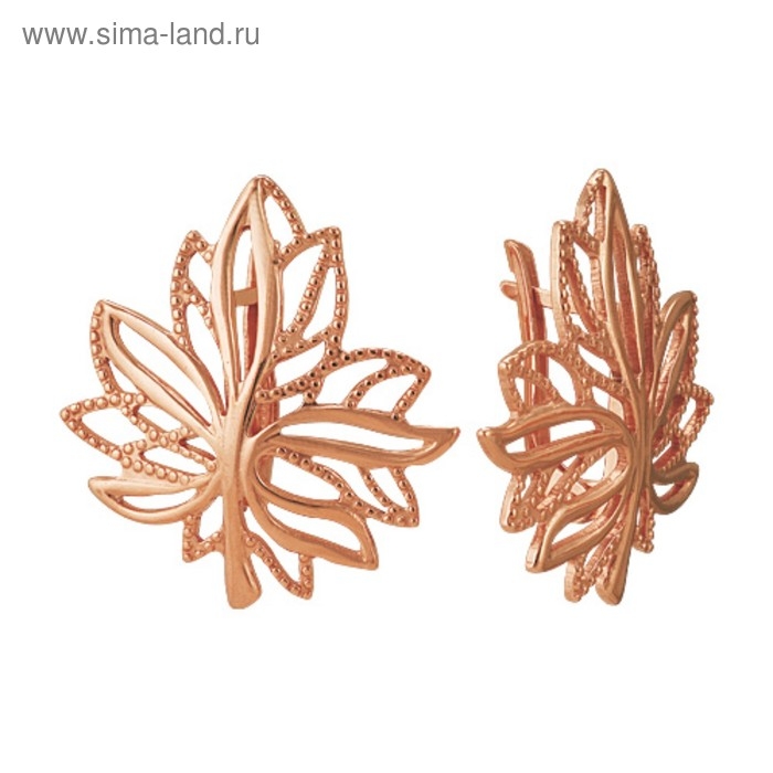 Серьги «Листочки» кленовые, позолота Серьги «Листочки» кленовые, позолота