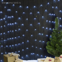 Гирлянда &laquo;Сеть&raquo; 2 &times; 1.5 м, IP44, УМС, тёмная нить, 192 LED, свечение белое, 220 В
