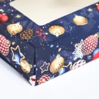 Коробка подарочная новогодняя складная &laquo;Игрушки&raquo;, 10&times;8&times;3.5 см