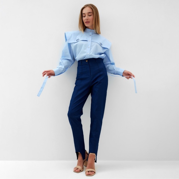 Блузка женская MINAKU: Casual Collection цвет голубой, р-р 50