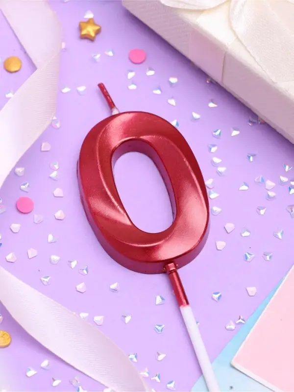 Свеча в торт на шпажке &laquo;Цифра 0&raquo;, красная, 5 см