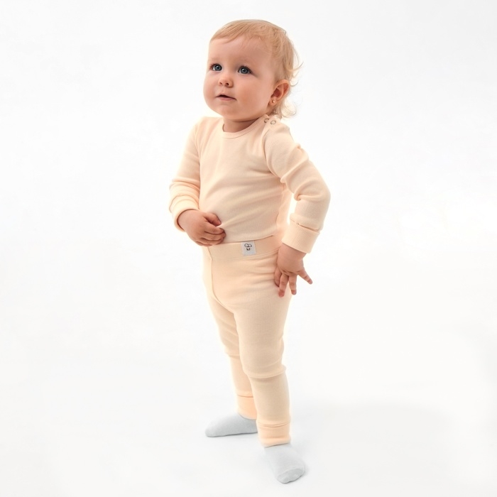 Комплект боди детских MINAKU: Basic Line BABY, цвет молочный/кремовый, рост 86-92