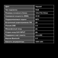 Колонка портативная H-PS1005 20Вт Bluetooth 1500mAh