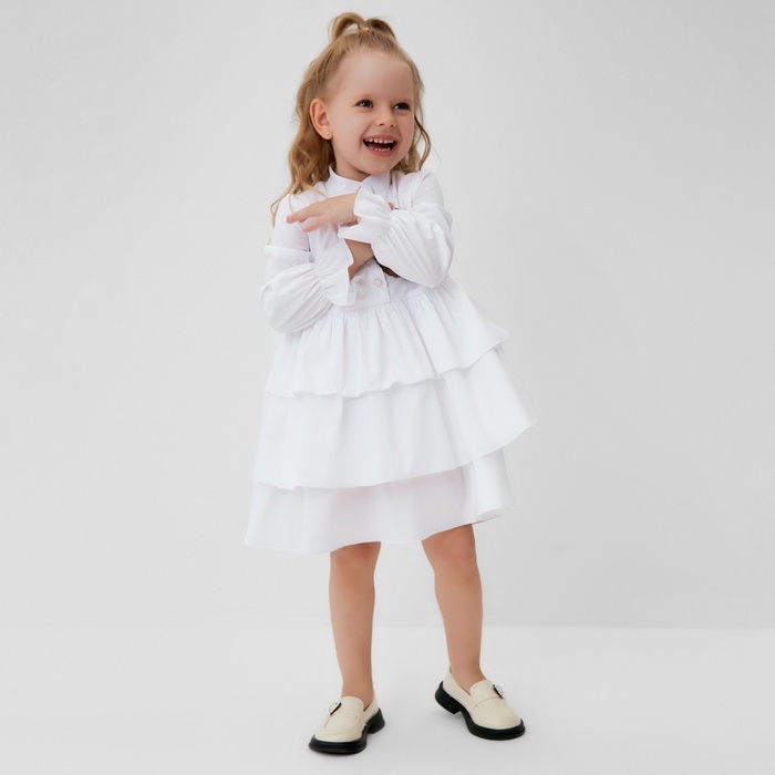 Платье для девочки MINAKU цвет белый, рост 122 см Платье для девочки MINAKU цвет белый, рост 122 см